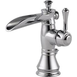 Delta Faucet Cassidy Single Hole Bathroom Faucet, Single Handle Bathroom Faucet Chrome, Waterfall Faucet, Metal Drain