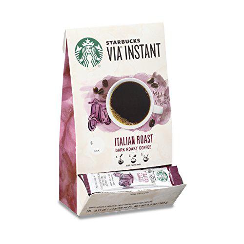 starbucks via instant italian roast dark roast coffee (1 box of 50 packets)