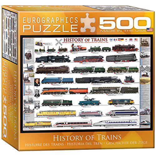 EuroPuzzles eurographics history of trains puzzle, 500-piece