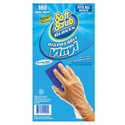big time products llc 11200-16 soft scrub, 100 count, disposable vinyl gloves