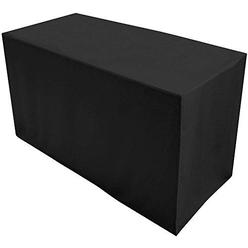 Levinsohn folding table cover, fitted tablecloth for 4-foot folding table, black