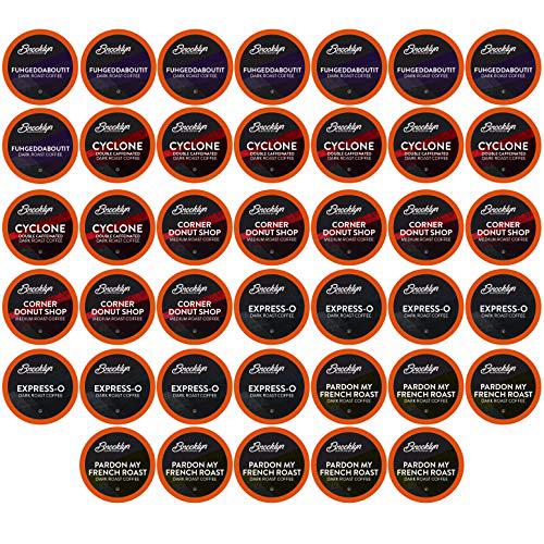 brooklyn beans bold variety pack coffee pods, compatible with 2.0 k-cup brewers, 40 count