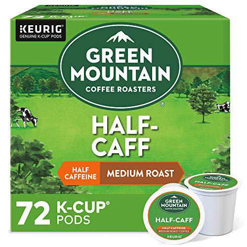 green mountain decaf green mountain coffee roasters half-caff keurig single-serve k-cup pods, medium roast coffee, 72 count