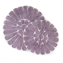 Chesapeake Merchandising chesapeake bursting flower 2 pc. white & lilac round bath rug set 45952 (24" & 30")