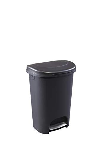 Rubbermaid rubbermaid 2007867 step-on lid trash can for home, kitchen, and bathroom garbage, 13 gallon, black