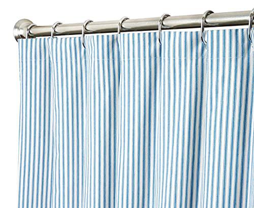 Decorative Things, Blue And Cream Striped Shower Curtains