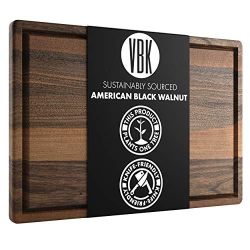 Virginia Boys Kitchens large walnut wood cutting board by virginia boys kitchens - 17x11 american hardwood chopping and carving countertop block with