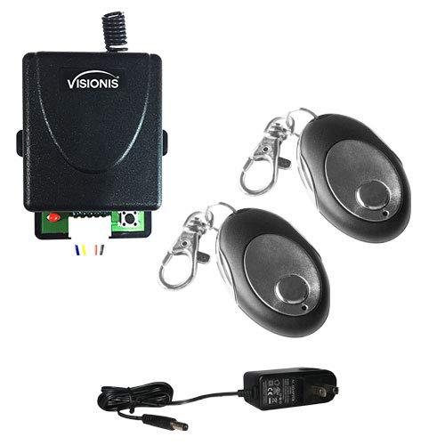 visionis fpc-5228 2 mini 315mhz wireless fixed code remote with one channel rf receiver and power supply kit