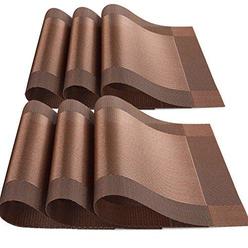YOY 6 pcs kitchen pvc placemats - deluxe heat insulation stain-resistant table mat protector anti-skidding dining room decor jacqua