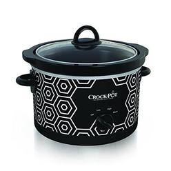 Crock-Pot crockpot round slow cooker, 4.5 quart, black & white pattern (scr450-hx)