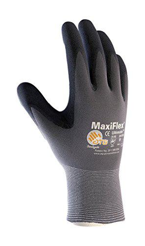 maxiflex ultimate atg 34-874 - medium 34-874/seamless knit nylon/lycra glove with nitrile coated icro-foam grip on palm and fin