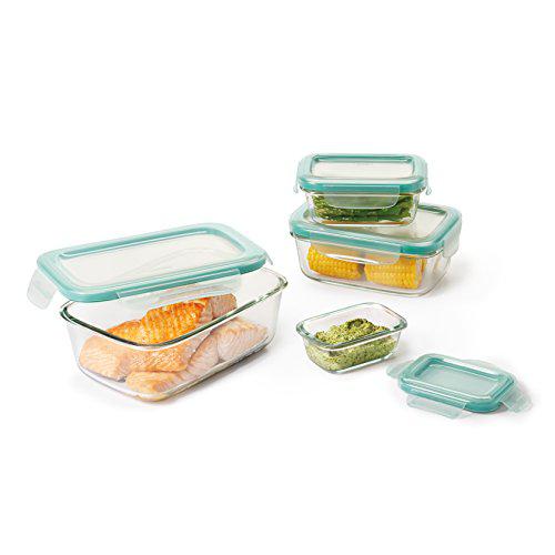 oxo good grips smart seal leakproof glass food storage container set