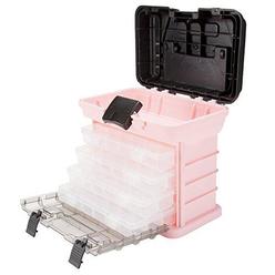Stalwart Parts and Crafts Rack Style Tool Box with 4 Organizers - Pink