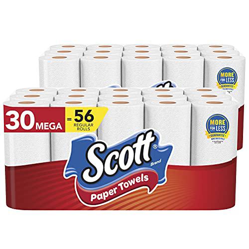 scott paper towels choose-a-sheet, white, 15 mega rolls (2 pack)