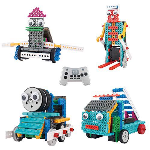 think gizmos robot kit for kids - ingenious machines build your own remote control robot toy - tg632 awesome fun robot kit & construction to