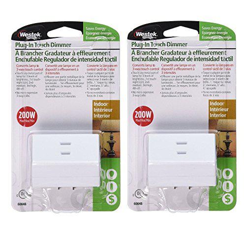 westek touch lamp control dimmer switch, 2 pack small plug-in device