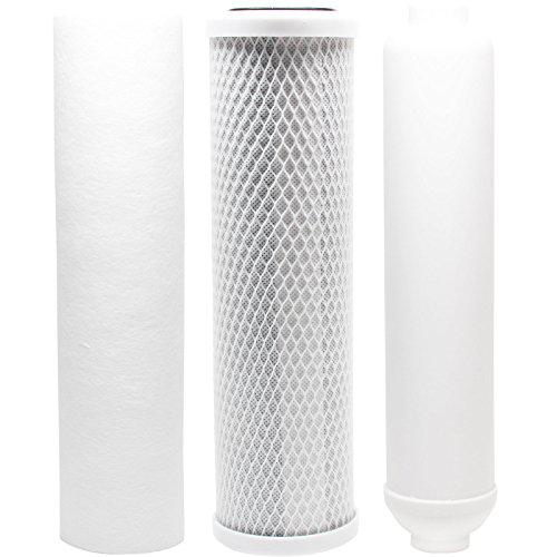 Denali Pure 12-pack replacement filter kit compatible with puromax pc4 ro system - includes carbon block filter, pp sediment filter & inlin