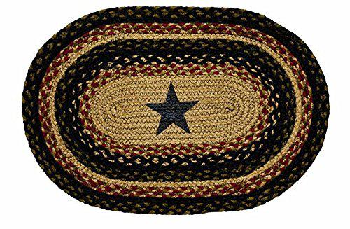Ihf Home Decor Tartan Star Oval Table Placemat Braided Rug For Kitchen Dinner Tables Living Room Office Indoor Outdoor - Ihf Home Decor Braided Rugs