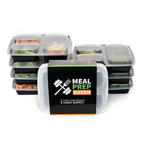 Meal Prep Haven meal prep haven 3 compartment food containers with