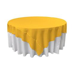 LA Linen TCpop90x90-YellowDrkP47 Polyester Poplin Square Tablecloth, Dark Yellow - 90 x 90 in.