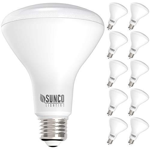 sunco lighting 10 pack br30 led bulb 11w=65w, 3000k warm white, 850 lm, e26 base, dimmable, indoor/outdoor flood light - ul & e