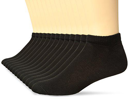 hanes men's freshiq no show socks pack (includes 1 free bonus pair), black, 10-13 (shoe size: 6-12)
