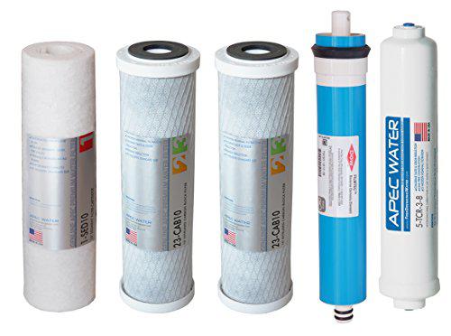 APEC Water Systems apec us made 90 gpd complete replacement filter set for ultimate series reverse osmosis water filter system with 3/8" quick dis