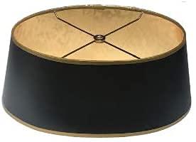 upgradelights black with gold shallow oval 14 inch vintage bouillotte style lampshade