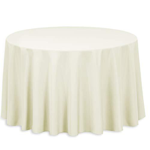 linentablecloth ltc-108rd-010105 108 in. round polyester tablecloth ivory 108 in. round polyester tablecloth ivory
