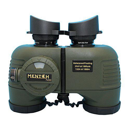 HOOWAY mentch 7x50 hd waterproof military marine binoculars w/internal rangefinder & compass for water sports,hunting,bird watching,bo