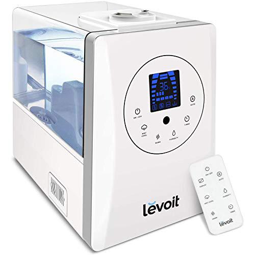 levoit humidifiers for large room, 6l warm and cool mist ultrasonic humidifier for bedroom and babies, vaporizer with remote an