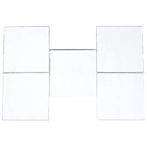 5 Pack - CleverDelights 3 inch Square Glass Tiles - Clear Solid Glass Tiles - 3 x 3 x 5/8 Thick