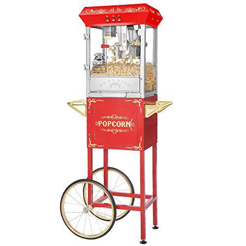 Superior Popcorn Company carnival popcorn popper machine with cart-makes approx. 3 gallons per batch- by superior popcorn company- (8 oz., red)