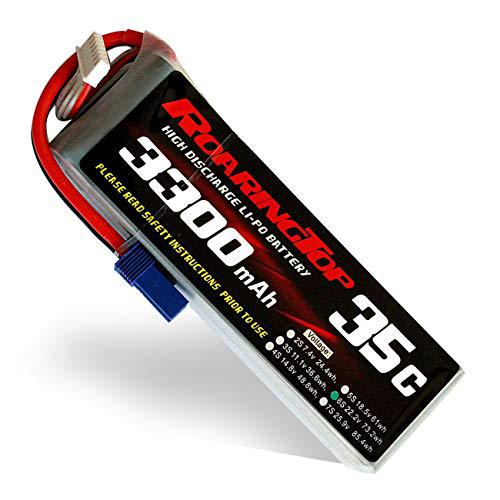 roaringtop lipo battery pack 35c 3300mah 6s 22.2v with ec5 plug for rc car boat truck heli airplane