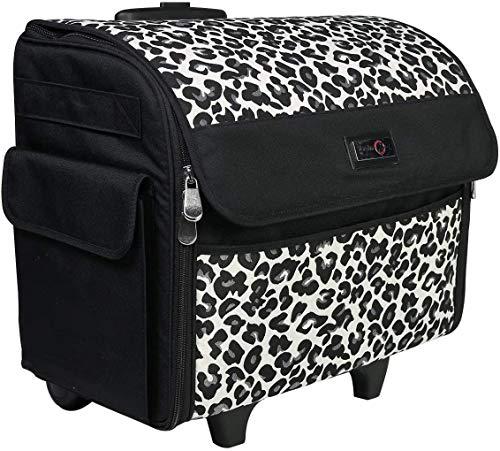 everything mary rolling sewing machine tote, cheetah