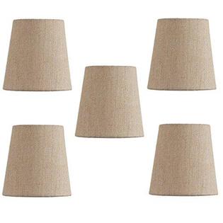 Upgradelights Beige Linen 4 Inch Mini Clip On Chandelier Lamp Shade Set Of 5 2 5x4x4 Upgradelights Beige Linen, Mini Chandelier Light Shades