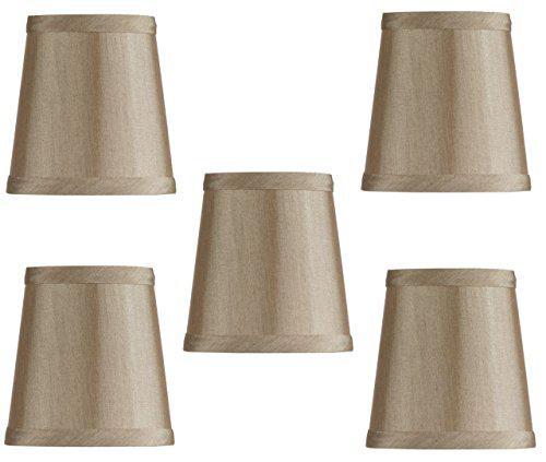 Upgradelights Bronze Silk 4 Inch Mini Clip On Chandelier Lamp Shade Set Of 5 2 5x4x4 Upgradelights Bronze Silk, Clip On Light Shades Canada