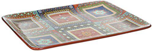 certified international monterrey rectangular platter, 16" x 12", multicolor