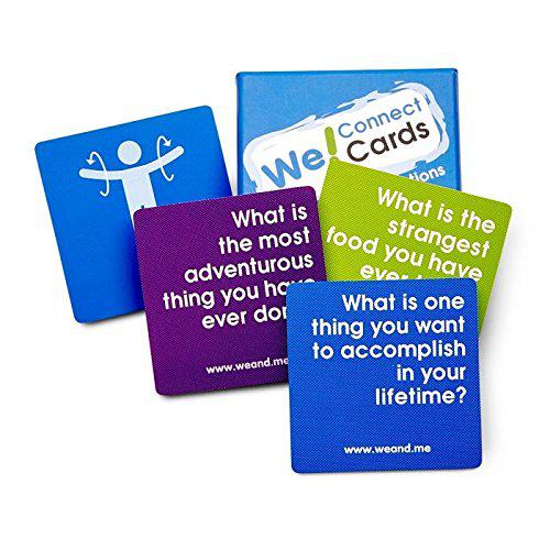 we! connect cards icebreaker questions trust building games teambuilding activities conversation starters for meetings and work