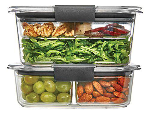 Rubbermaid rubbermaid brilliance food storage container, salad and snack  lunch combo kit, clear, 9 piece set 1997843
