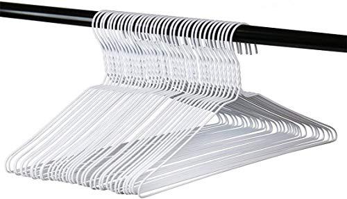 Homeneeds Inc 100 white wire hangers 18" standard white clothes hangers (100, white)