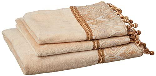 sherry kline mandalay taupe embellished towel set, 3 piece