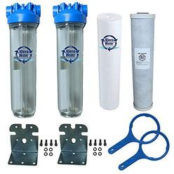 KleenWater Chlorine and Sediment Removal Whole House Water Filter System, 4.5 X 20 Inch, Made in Italy, 1 Inch Threaded