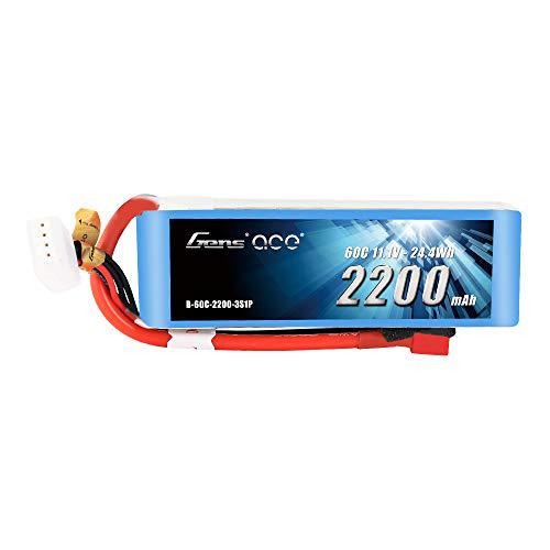 gens ace 11.1v 2200mah 3s 60c lipo battery pack with deans plug for 450 size helicopter glider and epp fpv rc car boat truck he