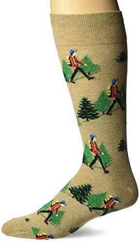 hot sox men's the outdoors novelty crew socks, hiker (hemp), shoe size: 6-12