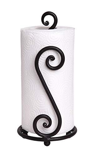 RTZEN fancy paper towel holder stand | black stylish wrought iron | classic decorative countertop holder | handmade crafted by rtzen-