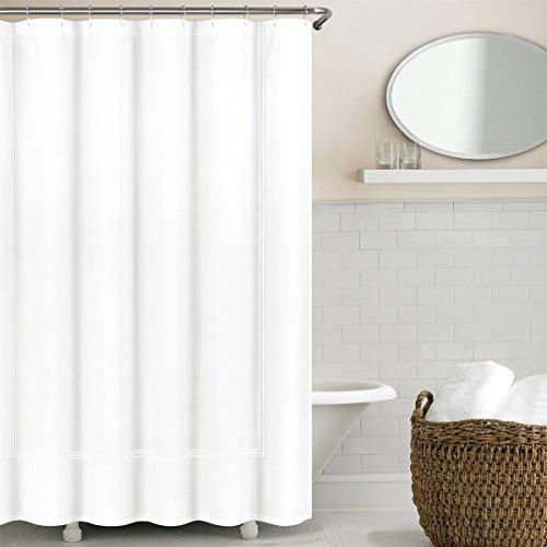 Echelon Home Collection, White Matelasse Shower Curtain 84cm