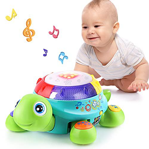 iPlay, iLearn musical turtle toy, english and spanish learning, electronic toys with lights and sounds, early educational development gift, 6