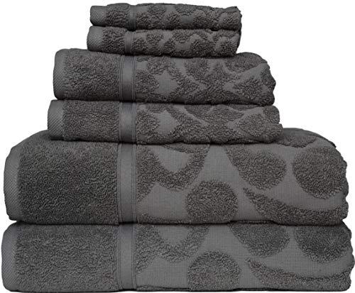 towels beyond classic turkish towels luxury 6 piece towel set - woven  jacquard bath towels made with 100% turkish cotton