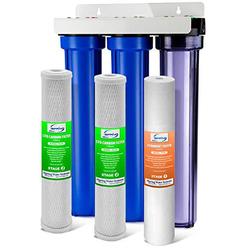 ispring whole house 3-stage water filter system with oversized fine sediment and double premium carbon block, wcb32c